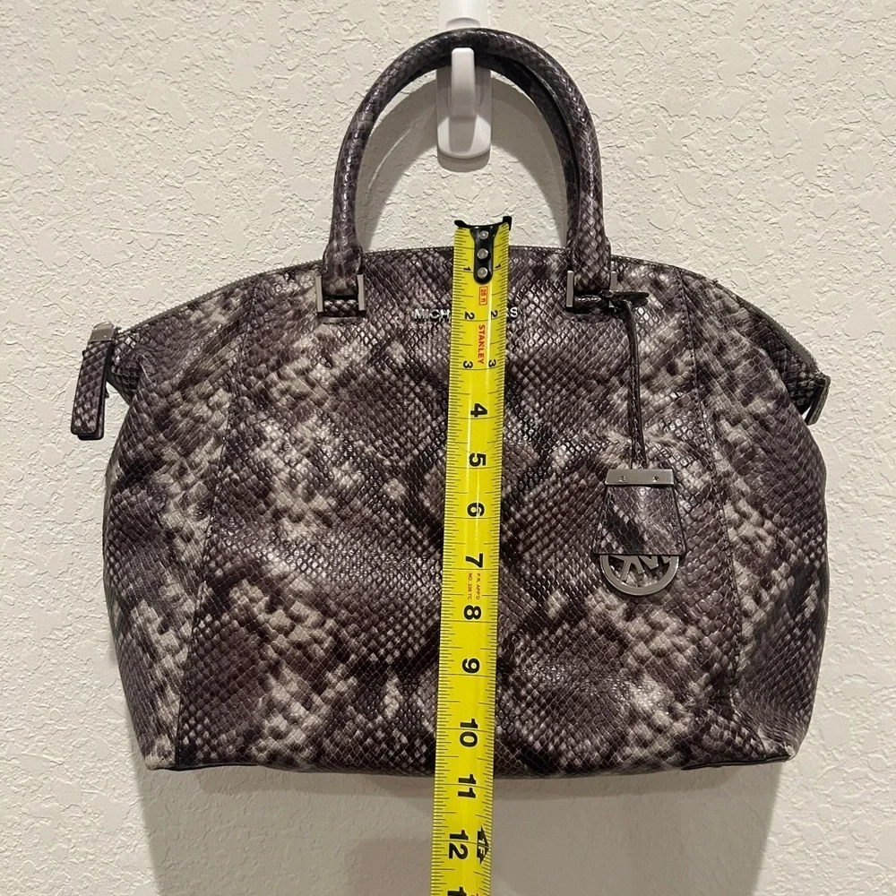 Michael Kors Riley Python Embossed Leather Satchel Shoulder Bag Tote